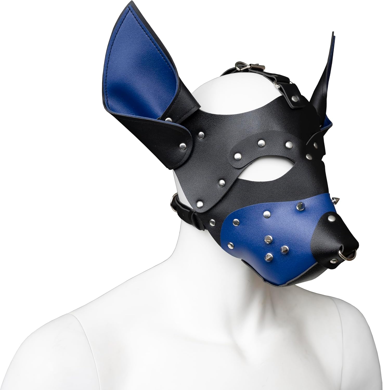 Puppy Full Face Mask Steampunk Dog Hood with Ears for Halloween