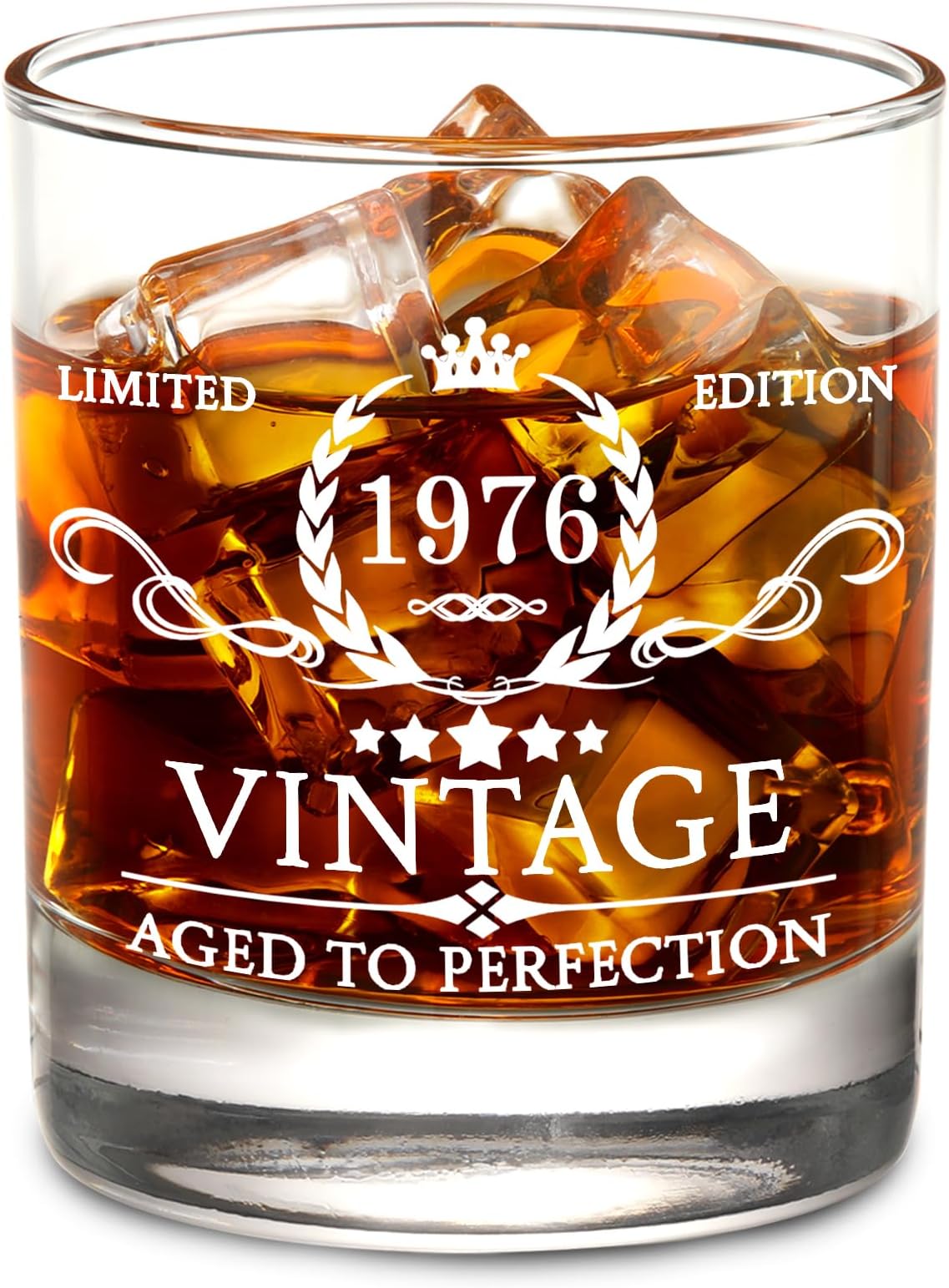 AOZITA 1969 50th Birthday Gifts for Men and Women Lowball Whiskey Glass - Vintage Funny Ideas for Mom, Dad, Husband, Wife - 50 Years Gifts, Party Favors, Decorations for Him or Her - 11oz