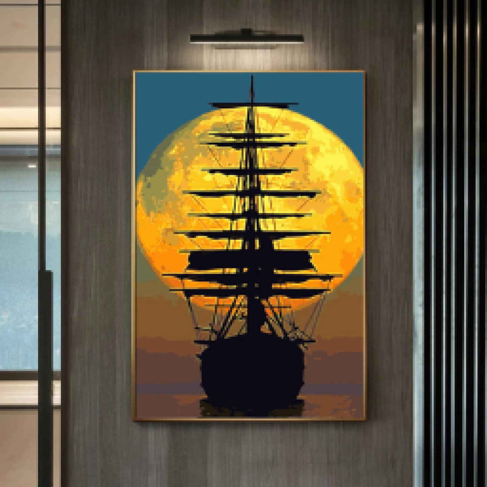 Coucher de soleil abstrait affiches maritimes toile salon - 8
