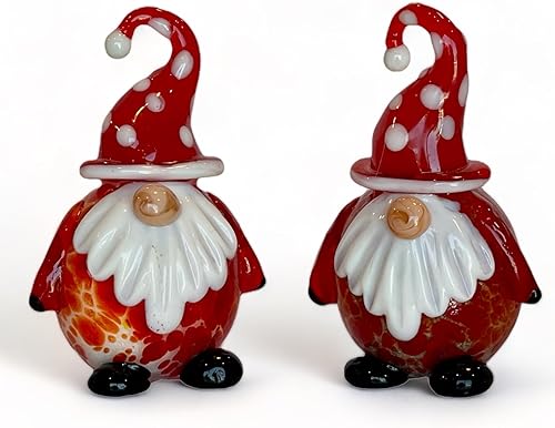 Miniatura 8 de Gift Essentials Juego de salero y pimentero de cristal soplado, cristal rojo soplado a mano, coleccionable, salero y pimentero