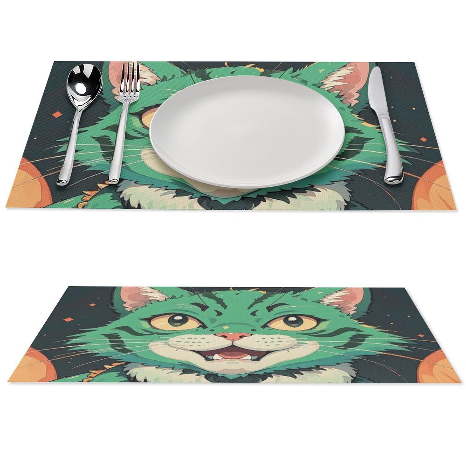 Sets de table en PVC anti-tache vert lavable pour protéger la table de salle à manger des rayures