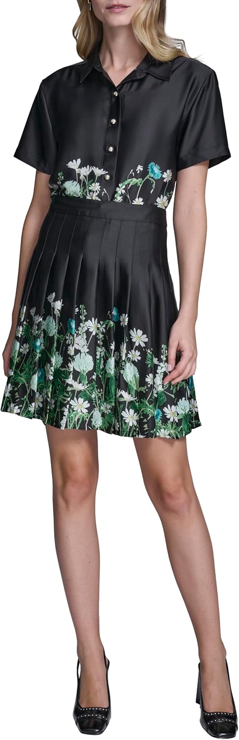 Karl Lagerfeld Women's Above the Knee Placed Floral Skirt