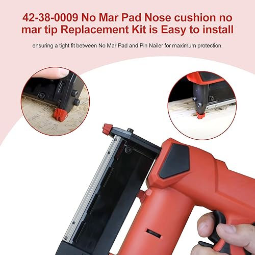 Miniatura 5 de seork 42-38-0009 Kit de repuesto de cojín de nariz sin marcar pad para Milwaukee 2540-20 M12 12V calibre 23 compacto clavador inalámbrico, juego de 8