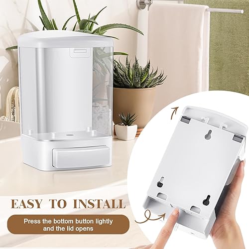 Miniatura 3 de Hushee Dispensador de jabón comercial para colgar en la pared, dispensador de jabón manual de 33.8 onzas, 33.8 fl oz, dispensador de jabón de