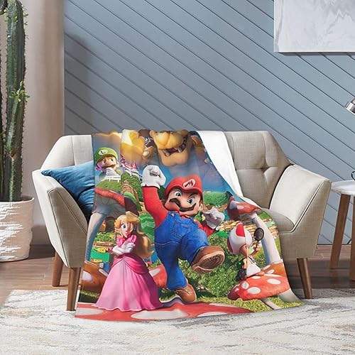 Miniatura 9 de Manta súper linda de Bros para sofá, mantas de franela para aire acondicionado, mantas de regalo para fanáticos, 60 x 50 pulgadas