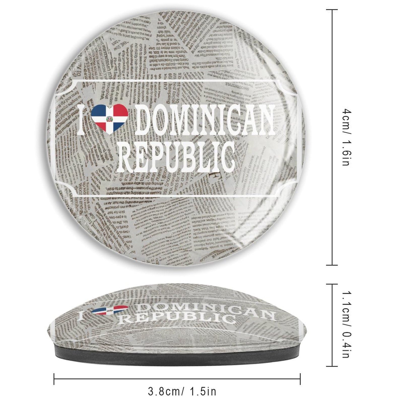 Glas-Kühlschrankmagnete "I Love Docan Republic", Aufschrift "I Choice Peace", starke Magnete, Nationalflaggen, lustige Magnete, Kühlschrankmagnete für Büro, Schrank, Kühlschrank, 4 Stück