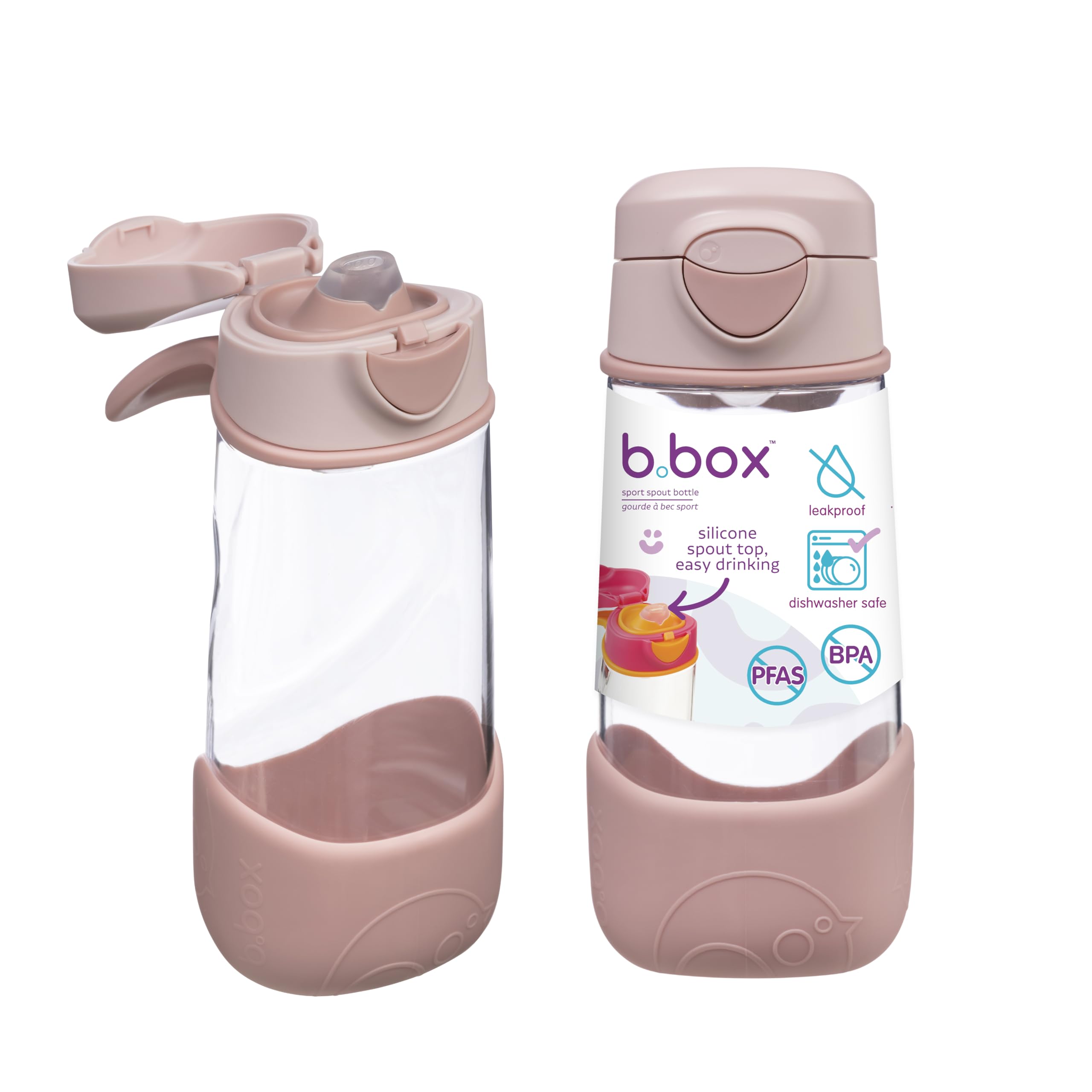 b.box Sport Spout Drink & Water Bottle | Easy Grip Bottle and Leakproof Lid | Cool Modern Child Friendly Design, Tilt and Sip | 450ml
