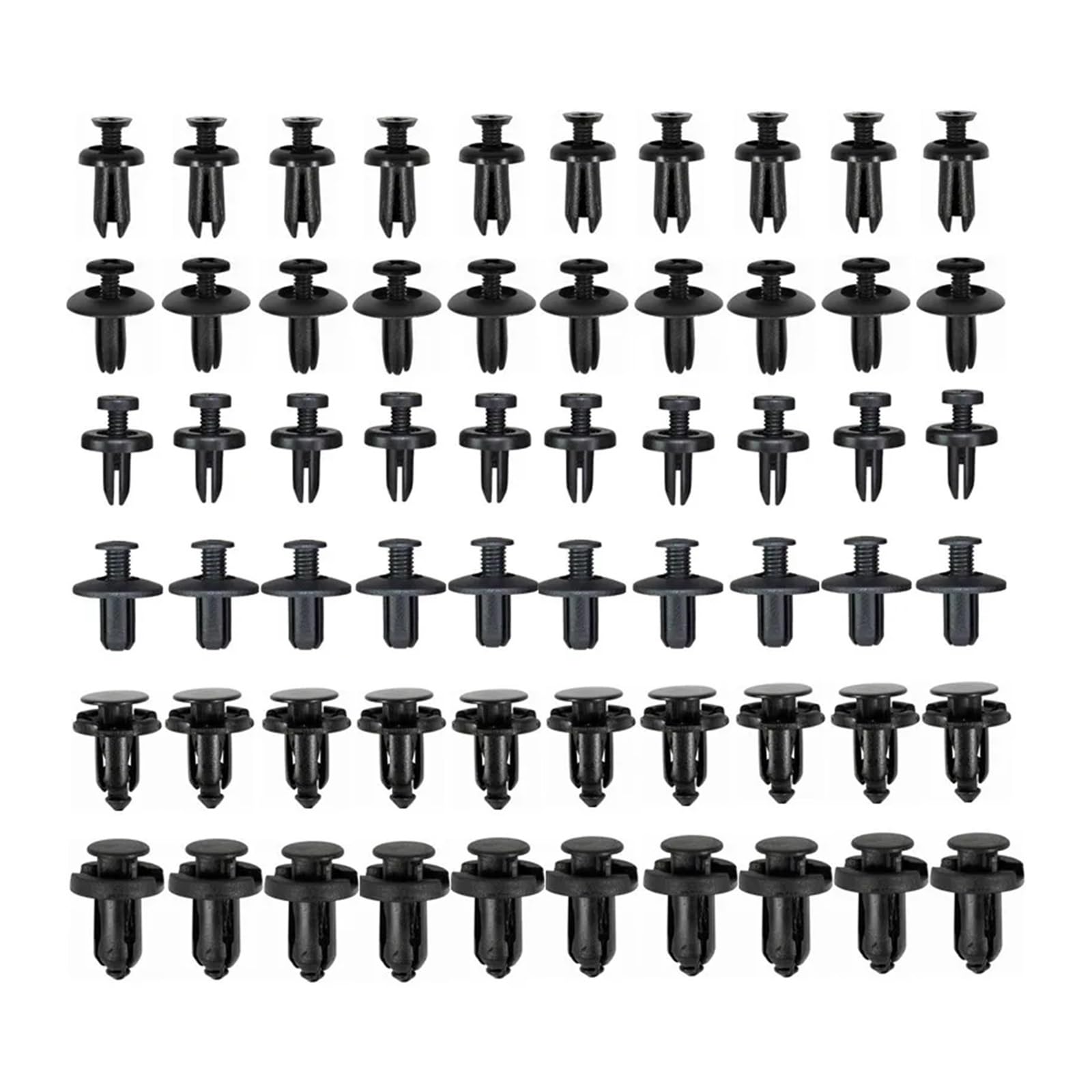 KXFVYNE 60Pcs 5mm 6mm 7mm 8mm 9mm 10mm Hole Car Bumper Rivet Fastener Fenders Trim Panel Screw Clips(60Pcs A8)