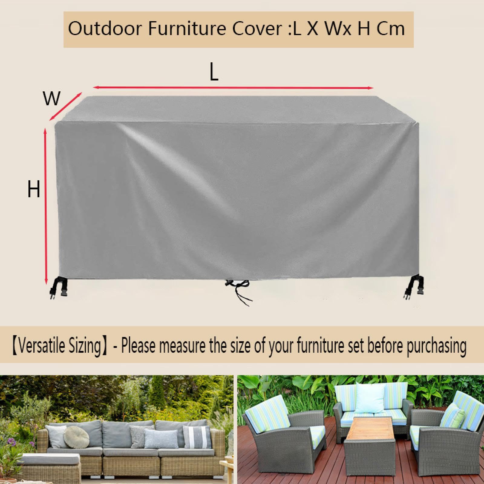 HOLEILUCK Copritavoli per Mobili Da Giardino 300Lx210Wx30Hcm Copertura Sedie Esterno,Telo Copritavolo Da Esterno Impermeabile,420d Oxford,Anti-UV,Antivento,Antineve,Coperture per Mobili Da Giardino