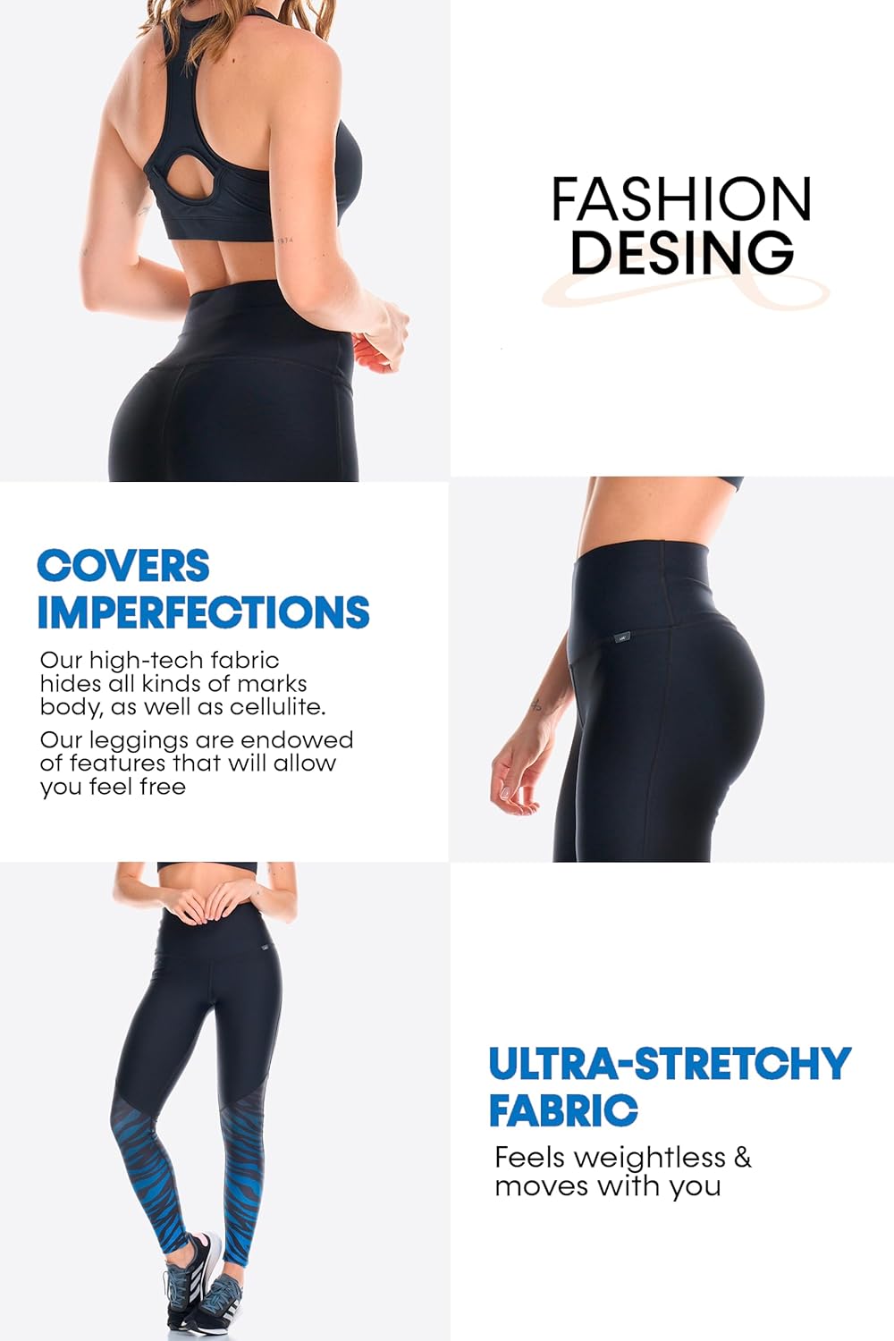A4U Workout Leggings for Women Activewear Pants Printed Compression Pants