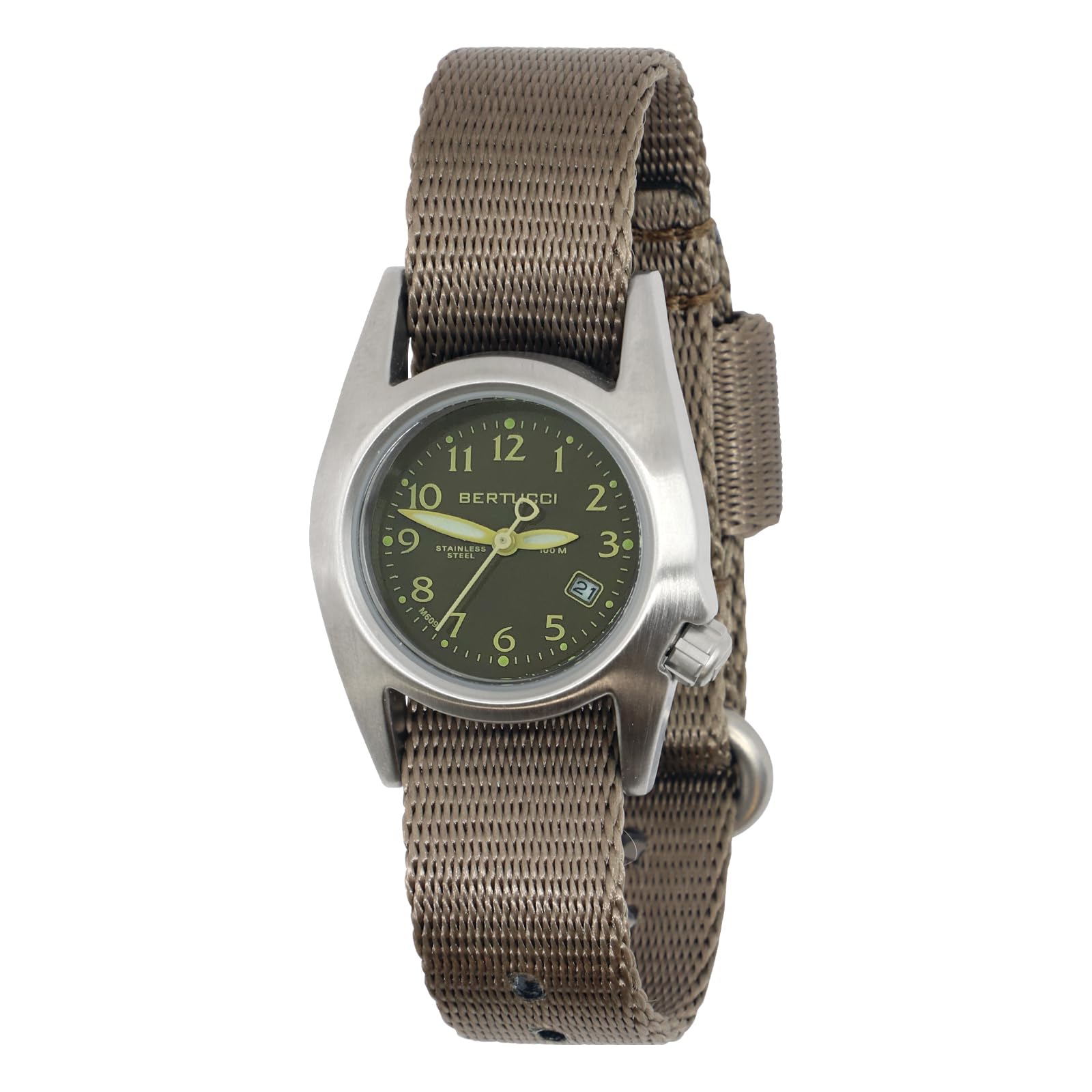 BertucciM-1S Women's Watch - Stainless - Brown Nylon Strap - Brown Dial - 18006