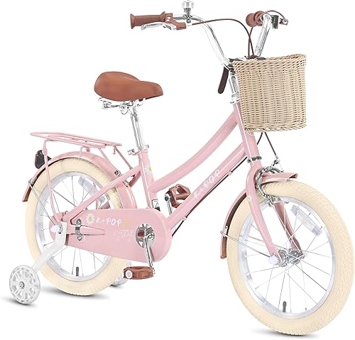 Bicicleta para niñas de 16, 20 y 24 pulgadas, con canasta, bicicletas para niñas de 4 a 12 años, bicicletas para niños de una sola velocidad, con