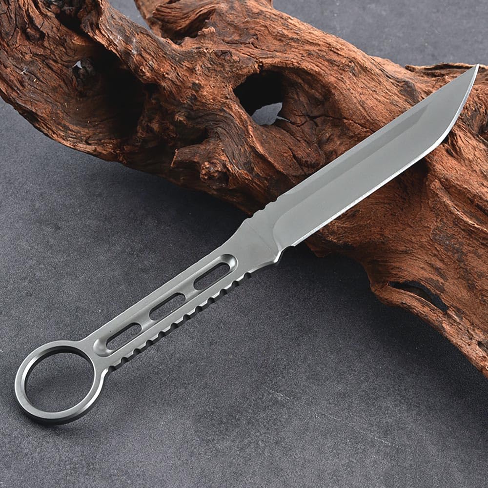 Joa Kleine handliches werkzeug stahl messer scharf rutschfest grau Survival Tragbare Camping outdoor messer edc Jagdmesser Neck knife feststehende messer gürtelmesser/Clip Scheide,Geschenk für männer