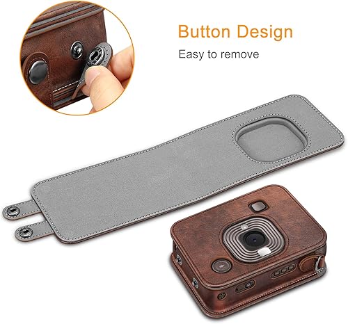 Miniatura 5 de Fintie Funda de transporte para cámara instantánea híbrida Fujifilm Instax Mini LiPlay - Funda portátil de cuero vegano premium con correa
