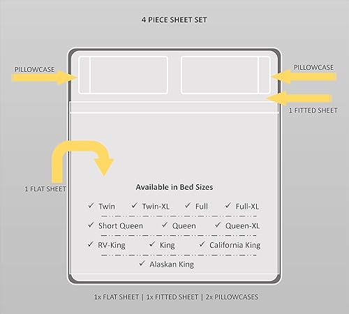 Miniatura 5 de Dreams Egypt Giza - Juego de sábanas de 800 hilos, 100 % algodón egipcio, juego de sábanas con almohada, tejido satinado suave y sedoso, 4
