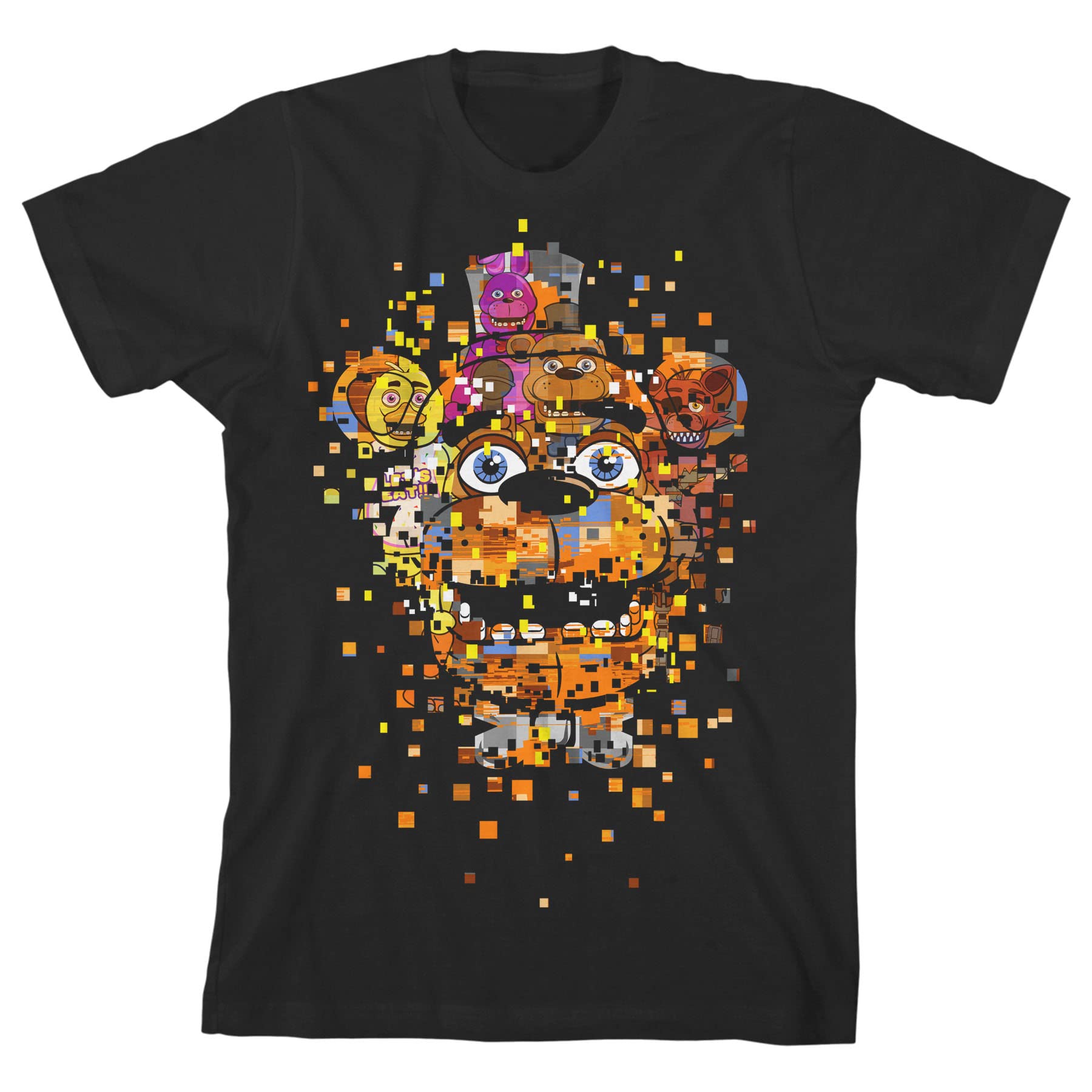Five Nights at Freddy's Freddy Fazbear Character Specs Boy's Black T-Shirt