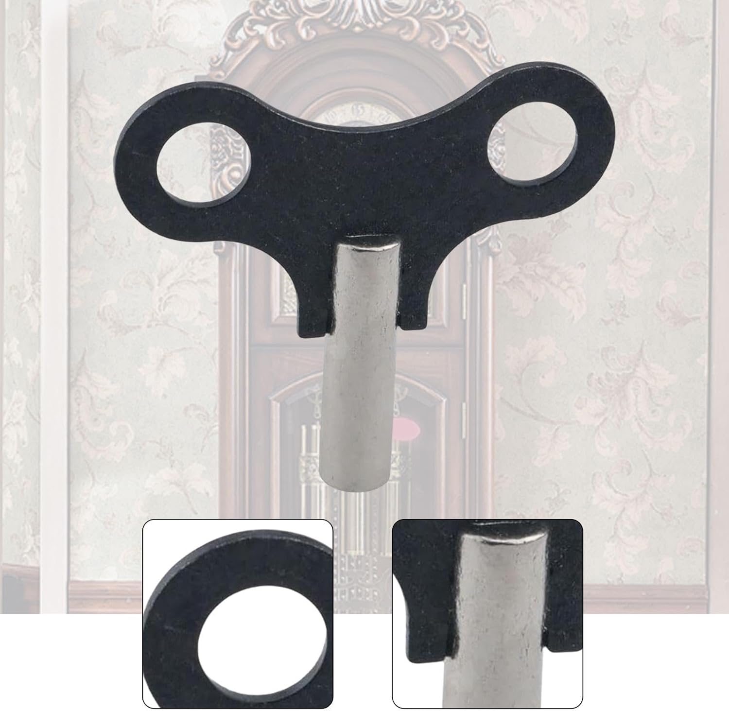 MYADDICTION Clock Winding Key Ergonomic Collectors Steel Hobbyists for Mechanical Clocks Black
