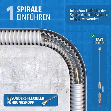 Cable Pulley 30 m Retractable Spiral Fibreglass Cable Pulling Aid Pull Wire 30 m fibreglass spiral pulls cables through empty pipe wall and ceiling