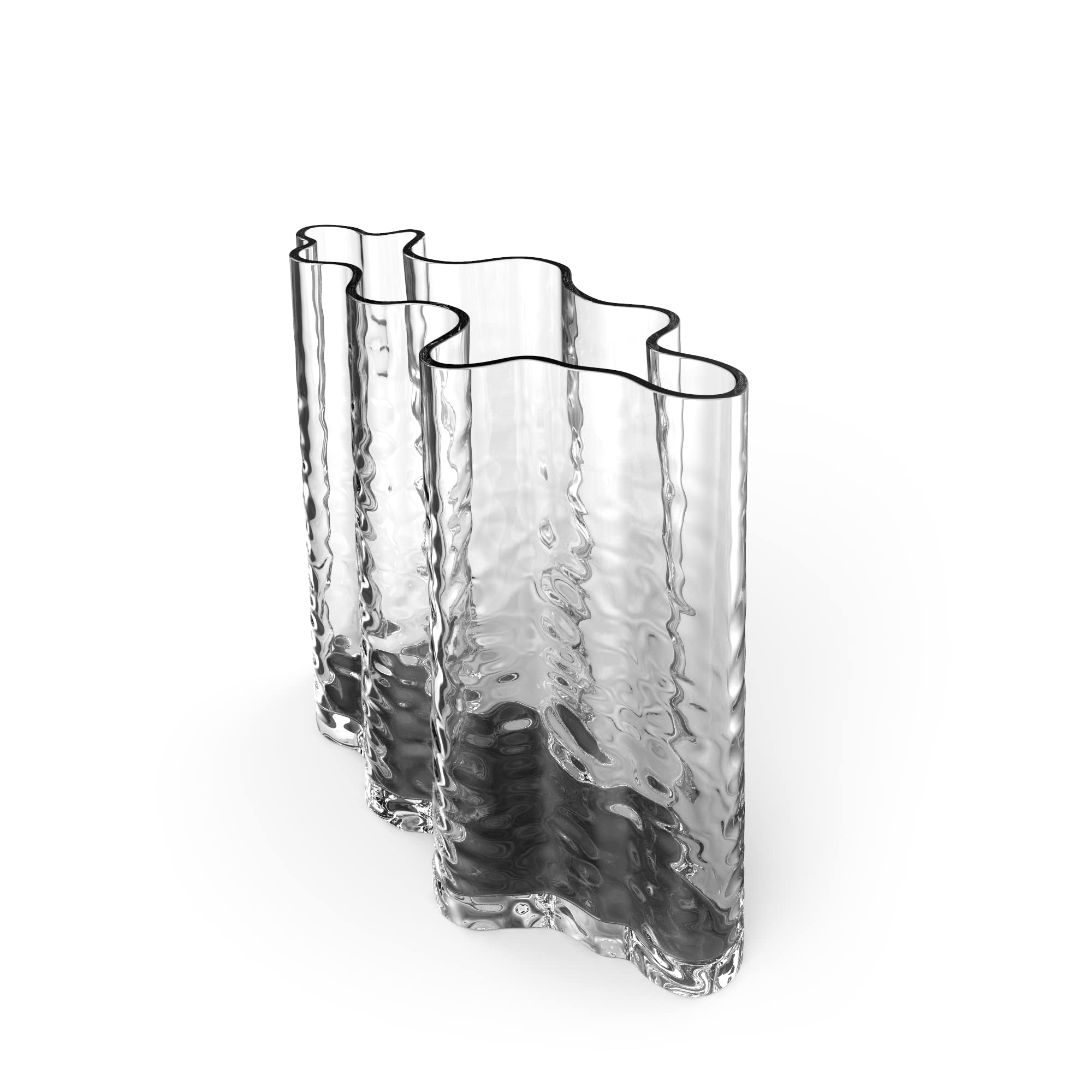Cooee Design Gry Wide Vase 19cm Clear Glass Tulip Vase Clear Colour