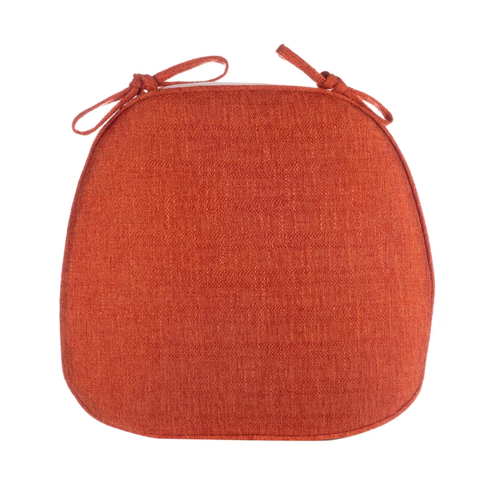 Yadlan Kitchen Chair Cushions with Ties, Chair Pads for Dining Chairs Non Slip, Seat Cushions for Kitchen Chairs 16x16, Cover Detachable Single Outdoor Dining Chair Cushion Orange