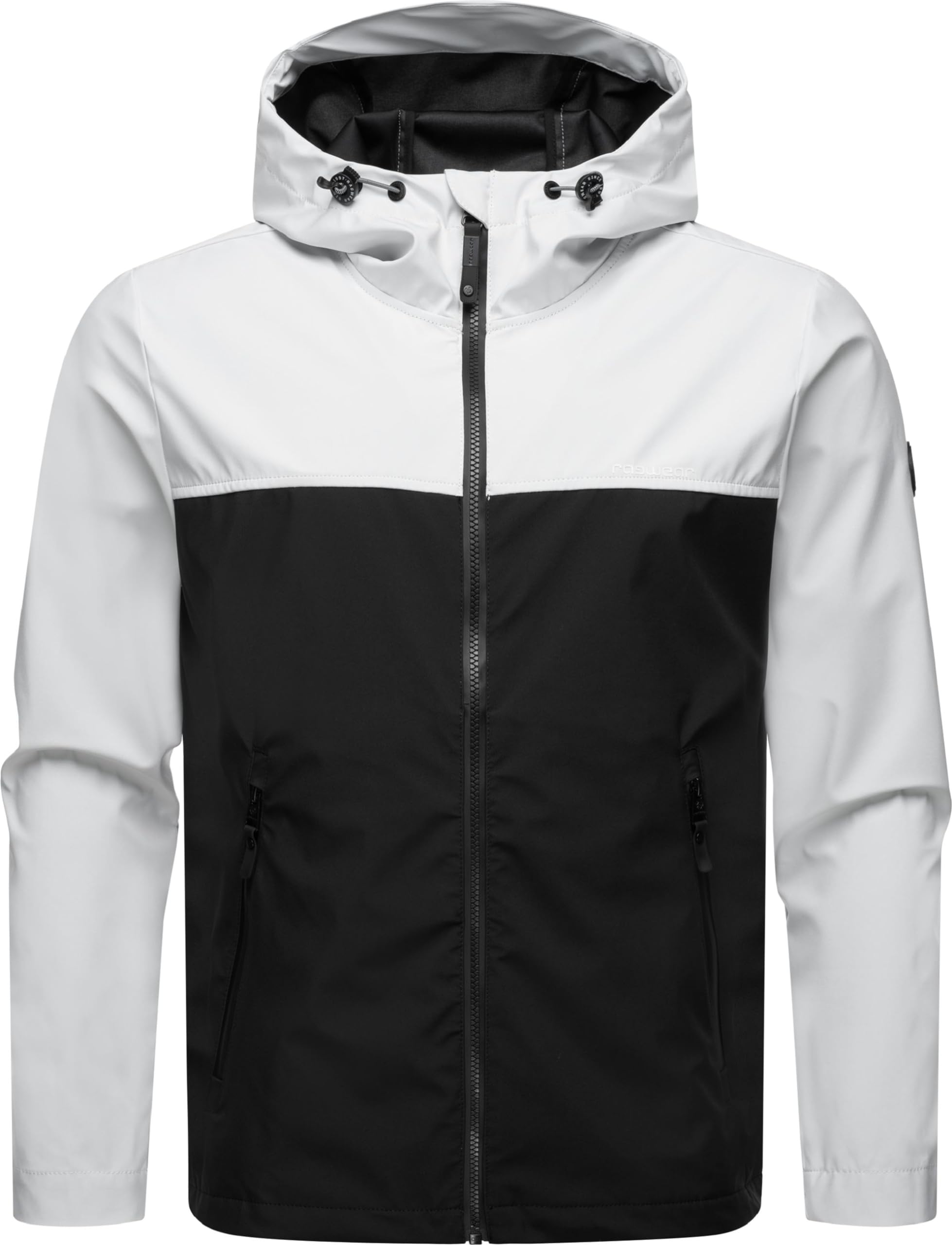 Ragwear Ultra-lekka męska kurtka przejściowa, krótka kurtka softshellowa, wodoszczelna (słup wody: 11 000 mm) z kapturem o wyglądzie blokującym kolor Shellwie Block YOUMODO S-4XL