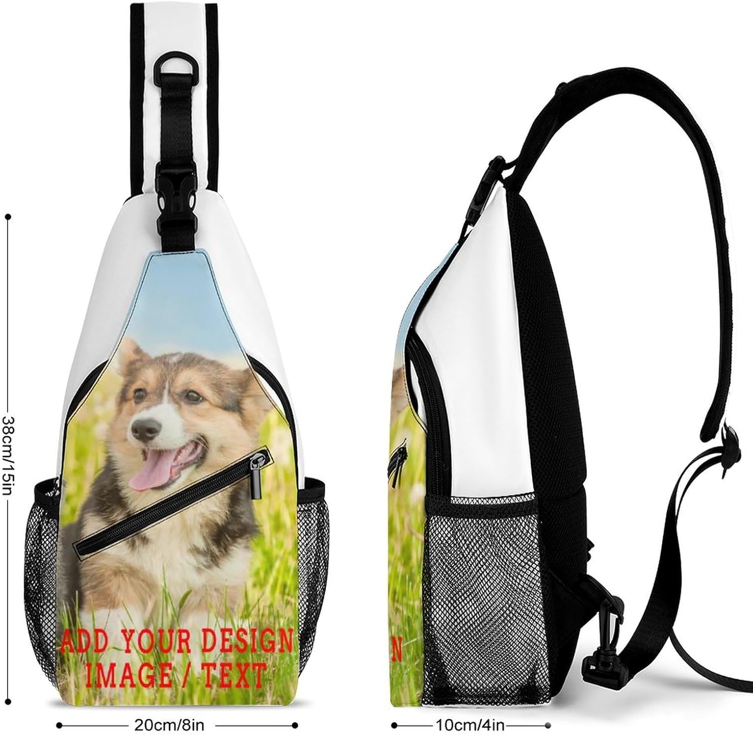 Custom Sling Bag,Custom Chest Bags With Image/Text,Travel Hiking Daypack Chest Bags For Men Women