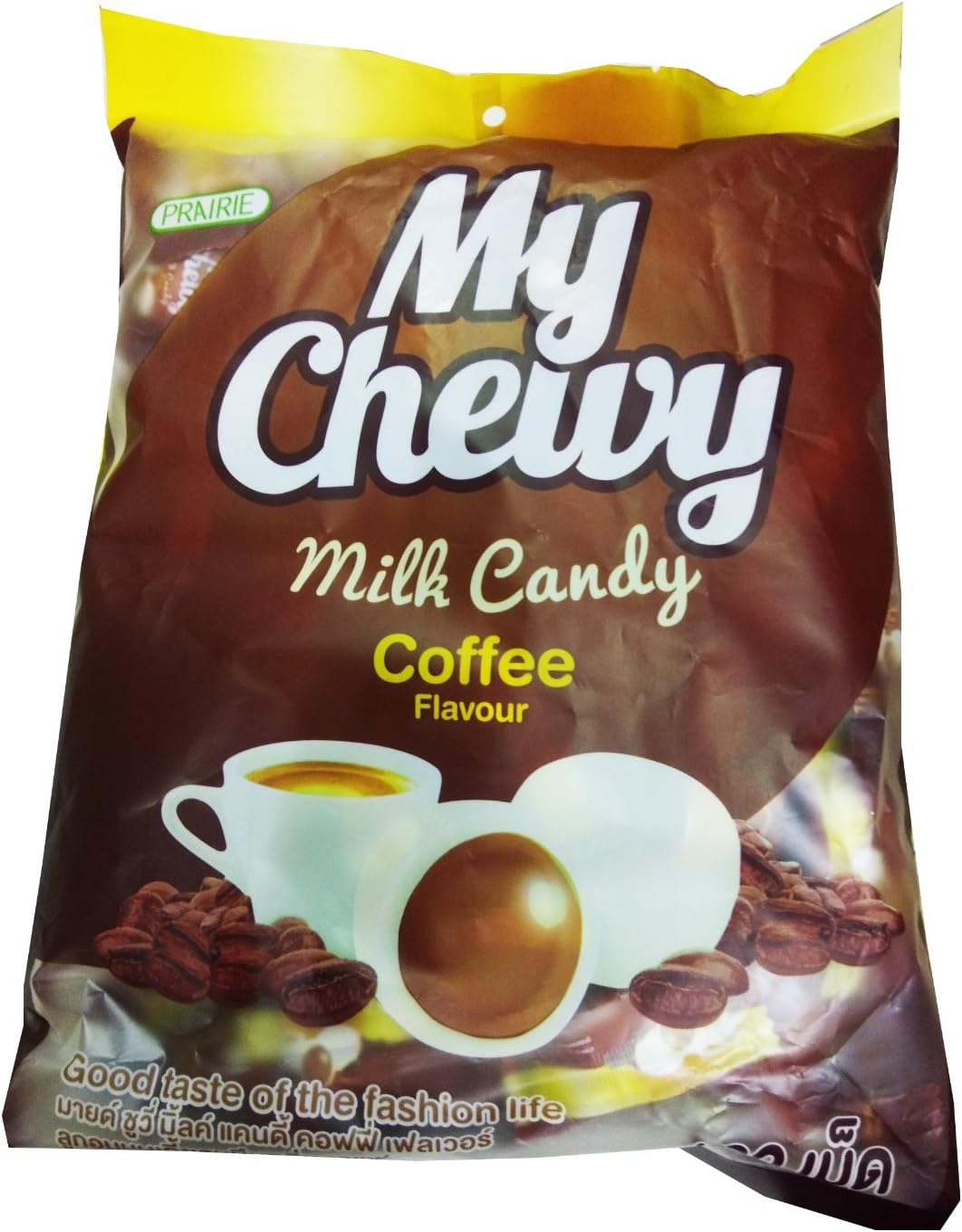 Chewy Milk Fruit Candy 100 pcs. Toffee HAOLIYUAN Brand Thai Dessert Taro Flavor Big Pack (Milk Coffe)