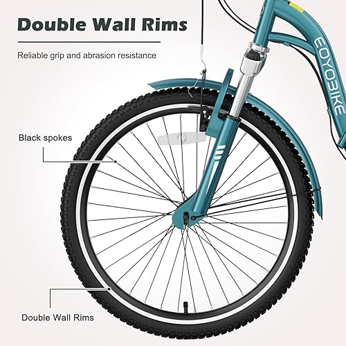 Miniatura 92 de ABORON Triciclo para adultos, bicicleta de 3 ruedas para adultos, triciclo para adultos, llantas de doble pared, triciclo para mujeres y hombres
