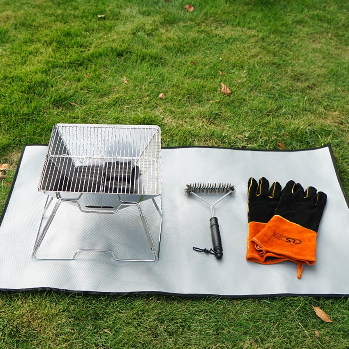 jojofuny Manta Aislante Ignífuga para Barbacoa Revestimiento de Silicona Resistente al Calor, Fácil de Limpiar, Adecuado para Actividades al Aire Libre y Camping
