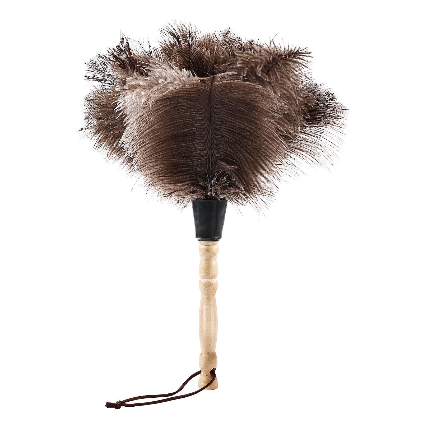 FeelfunFeather Ostrich Feather Duster 14" Natural Handheld Reusable Feathers Dusters with Wooden Handle for Cleaning Supplies Home Car Office