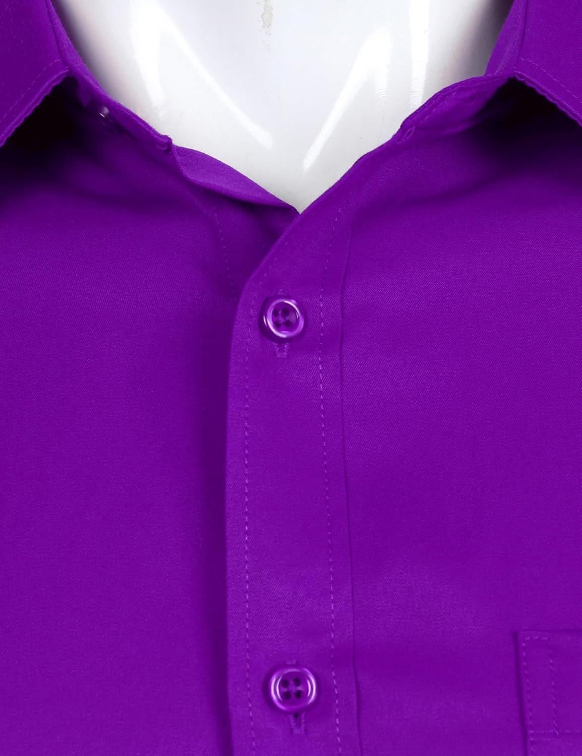 ZEROYAA Men's Long Sleeve Dress Shirt Solid Slim Fit Casual Business Formal Button Up Shirts with Pocket - Image 4