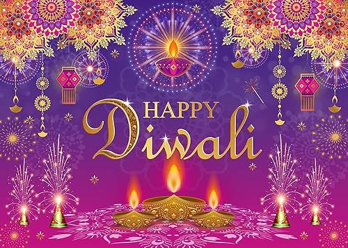 Miniatura 7 de Mocsicka Happy Diwali - Telón de fondo indio Deepavali Diwali Festival de luz, decoración de fiesta, linterna Rangoli, fotografía, pancarta de