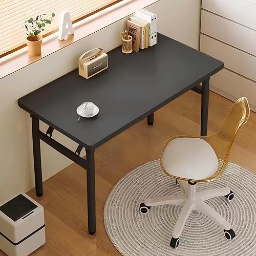 XUEGW Mesa de estudio de escritorio para computadora, no requiere montaje, escritorio de computadora de escritura, mesa plegable que ahorra espacio,