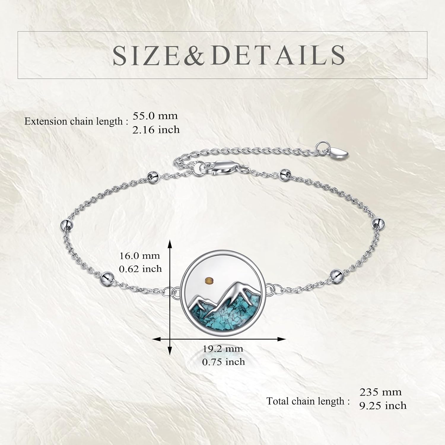 YFN Mountain Bracelet for Women Sterling Silver Nature Bracelet Jewelry Gift for Skiers, Hikers, Campers, Climbers and Nature Lovers - Image 5