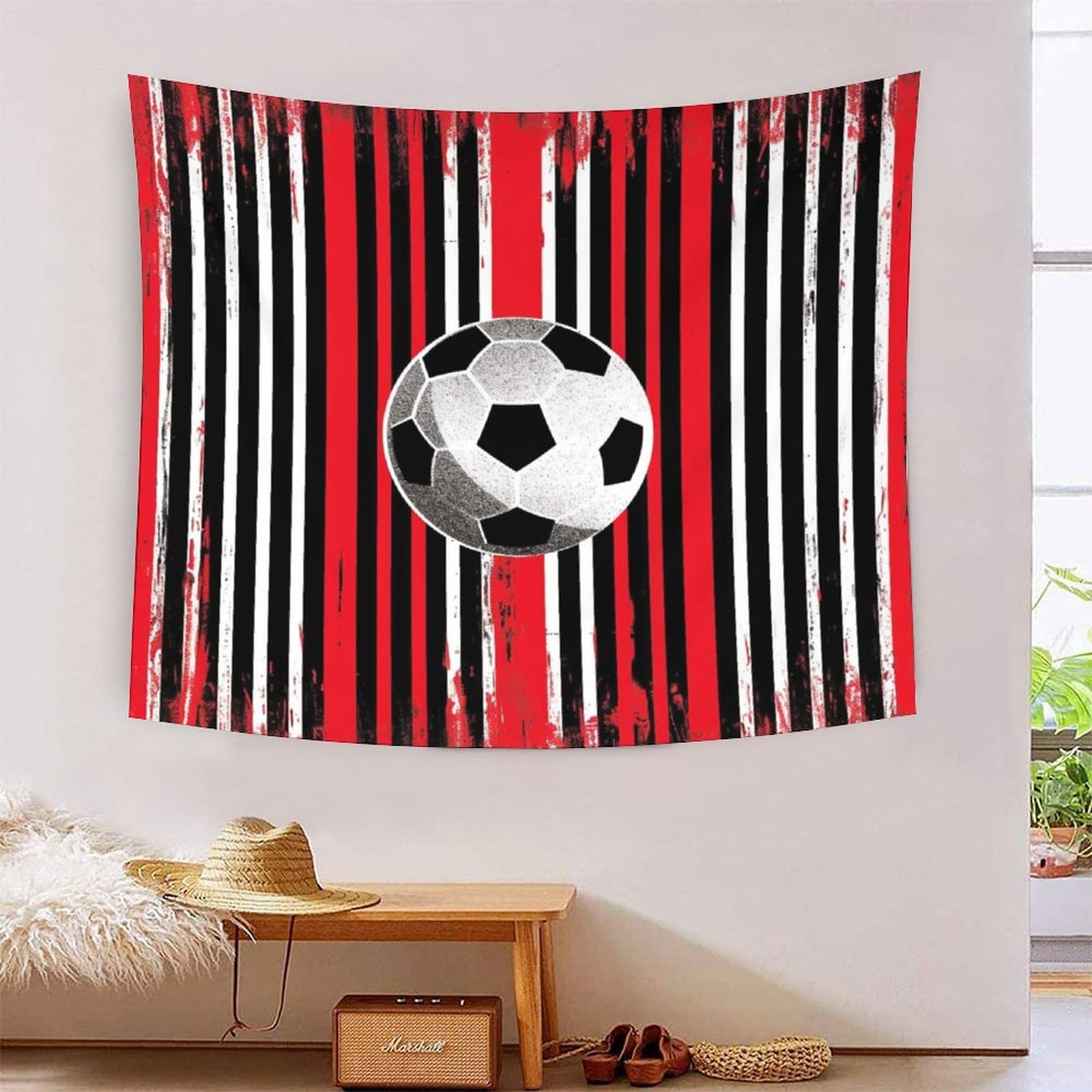 Tenture murale football en polyester doux lavable pour deco interieure - 7