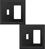 Vista 62 de Cubierta de Interruptor de Luz de Tomacorriente Dúplex Individual Belaire de Metal con Cuentas para Pared, Paquete de 4 Latón Antiguo 1 Gang