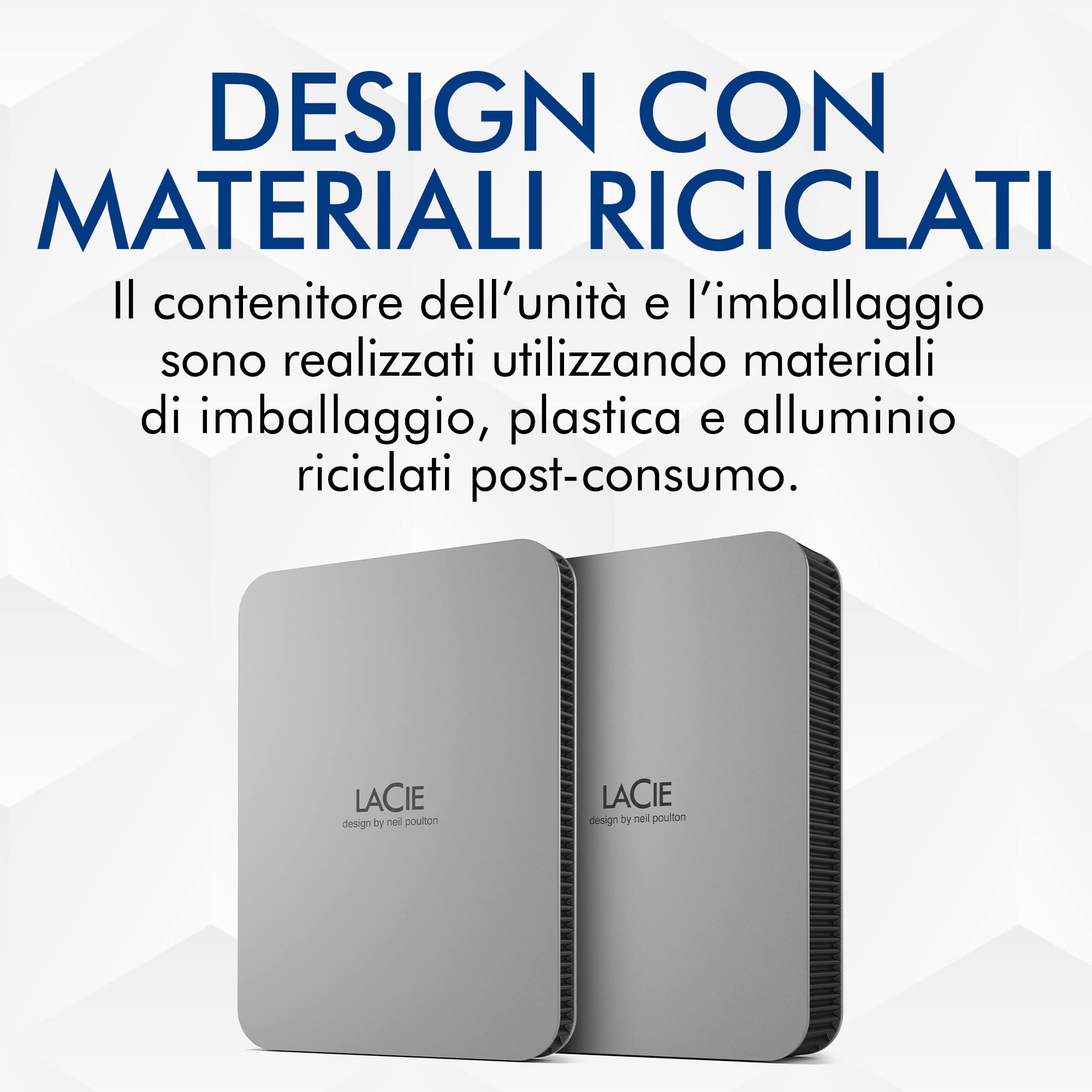 LaCie Mobile Drive 1TB, Hard disk esterno portatile, per PC Mac iPad & iPhone, Data Rescue Service (STLP1000400)