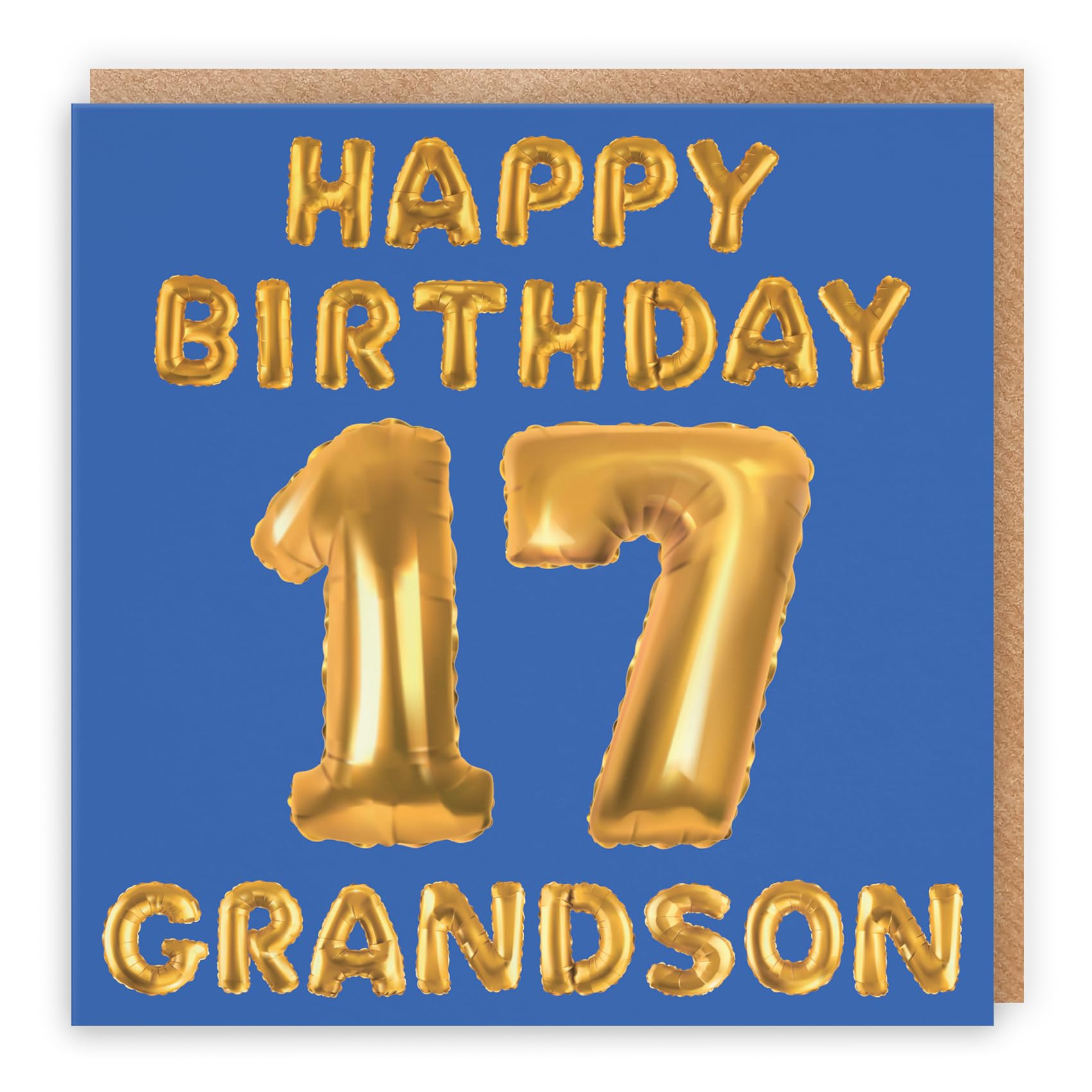 Hunts England - Carte D'anniversaire 17 Ans Pour Neveu - Happy Birthday - 17 - Neveu - Collection Ballons - Standard - 148 X 148 Mm