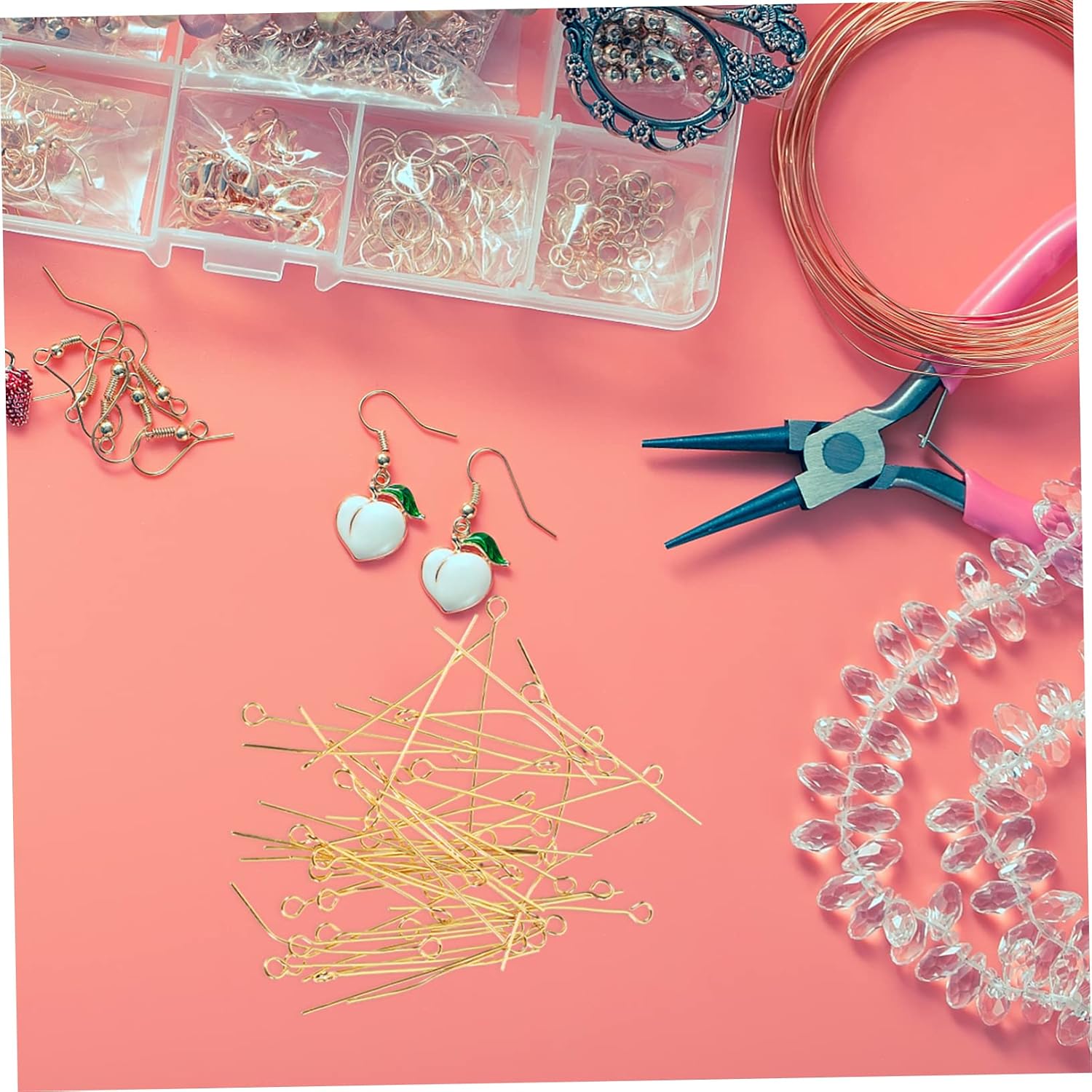 100Pcs Stainless Steel Open Eye Pins for Jewelry Making DIY Necklace and Bracelet Accessories Durable Pins for Beaded Earrings and Craft Projects
