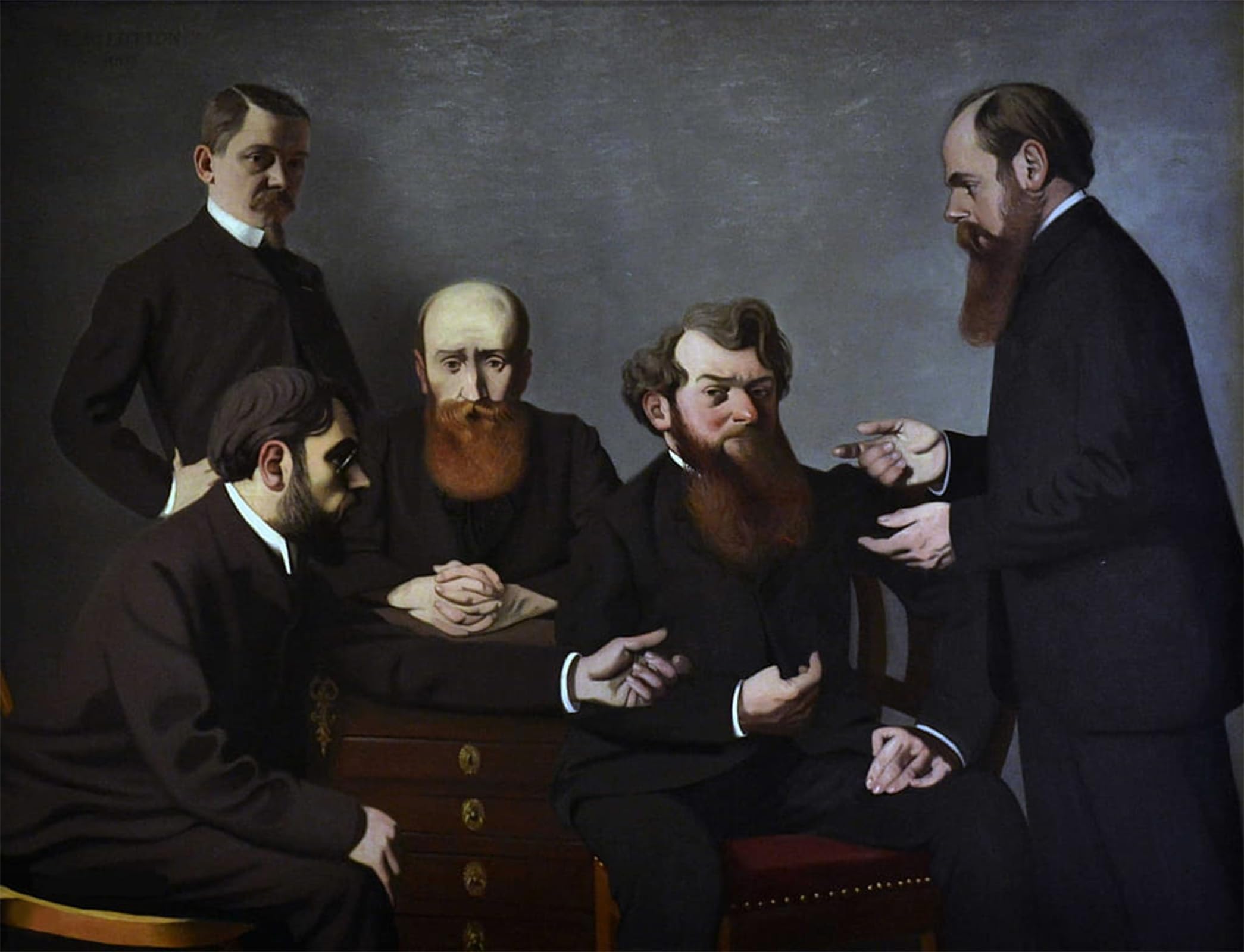 ARTXLXXBN Famous Print Painting Colorful Art Print The five painters by Felix Edouard Vallotton Canvas Art Decorations for Home Decor 60x90cm