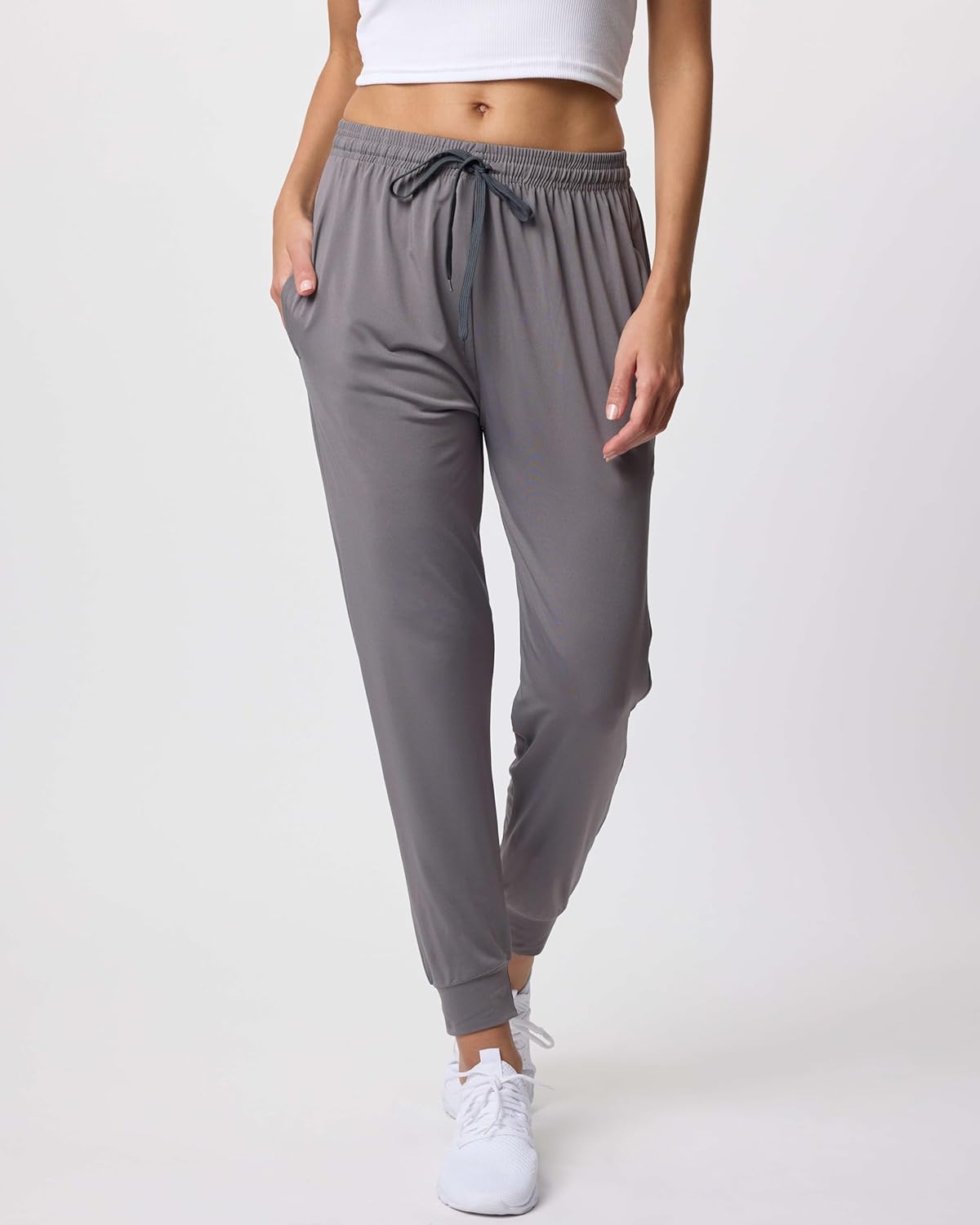 Real Essentials 3 Pack: Womens Dry-Fit Active Athletic Joggers Yoga Lounge Pants - Drawstring (Available in Plus Size) - Image 2