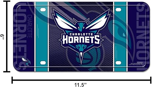 Miniatura 187 de Rico Industries Etiqueta de metal de baloncesto de la NBA de 6 x 12 pulgadas, ideal para camiones/coches/SUV