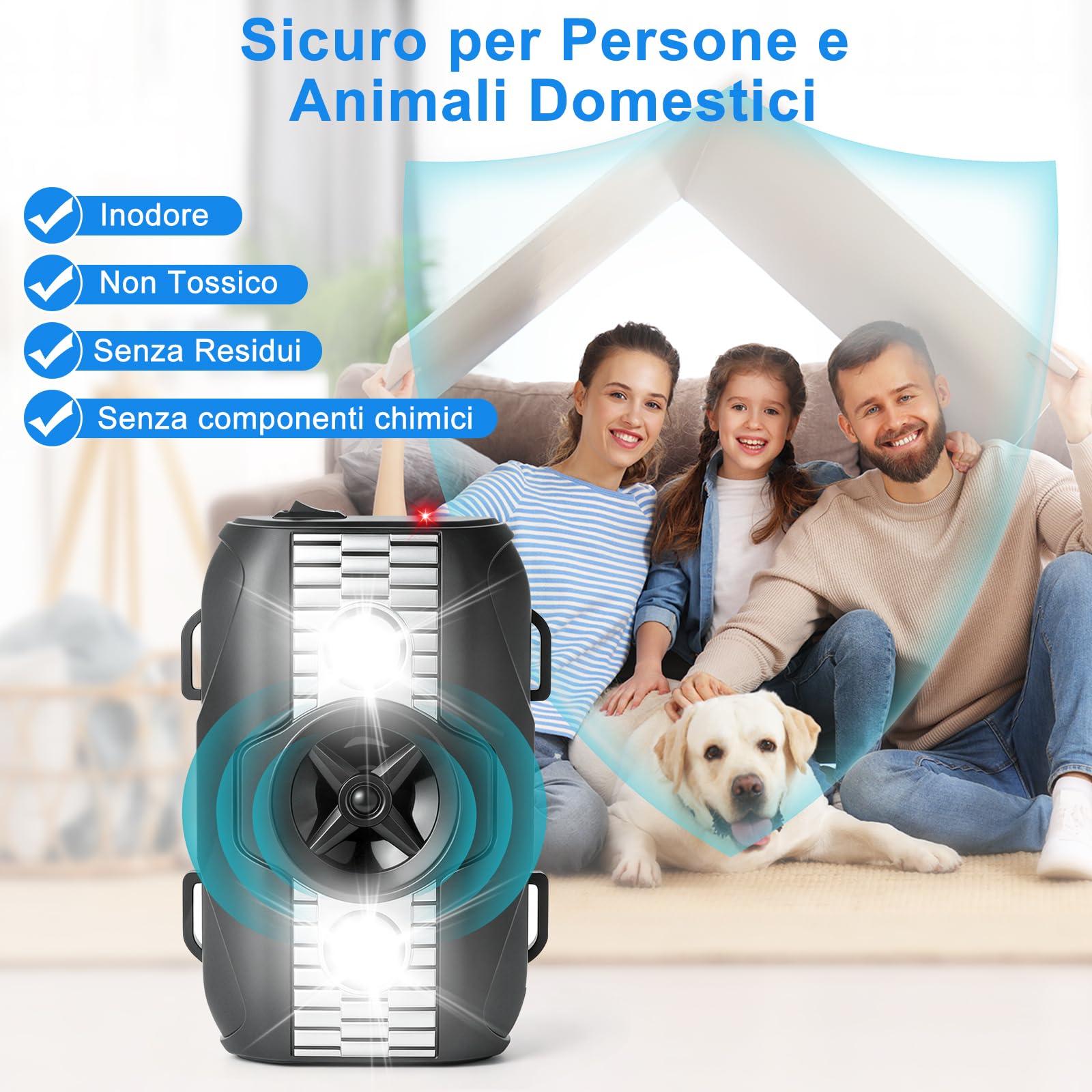2 PCS Ultrasuoni per Topi per Auto con Ultrasuoni e Luce Lampeggiante | Repellente ad Ultrasuoni per Casa, Garage, Giardino, Cantina