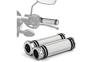 Motorcycle Handgrips, 1" Handlebar Grips 25mm Universal Grips for Custom Dyna Softail...
