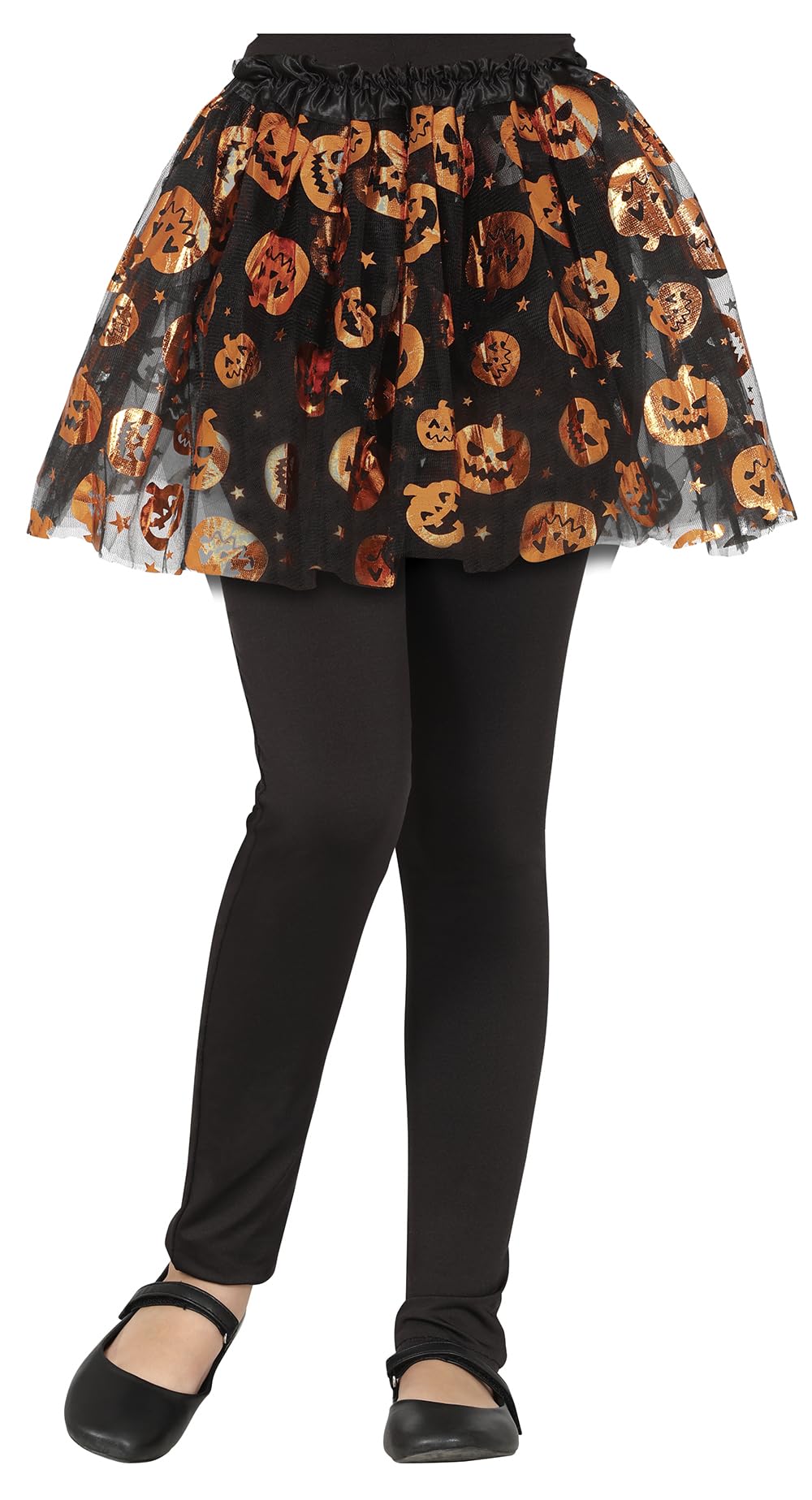 FIESTAS GUIRCA | Black Pumpkin Tutu (30 cm) - Children's Accessory for Halloween Costumes and Fancy Dress Parties - Ideal for Boys and Girls - Black and Orange
