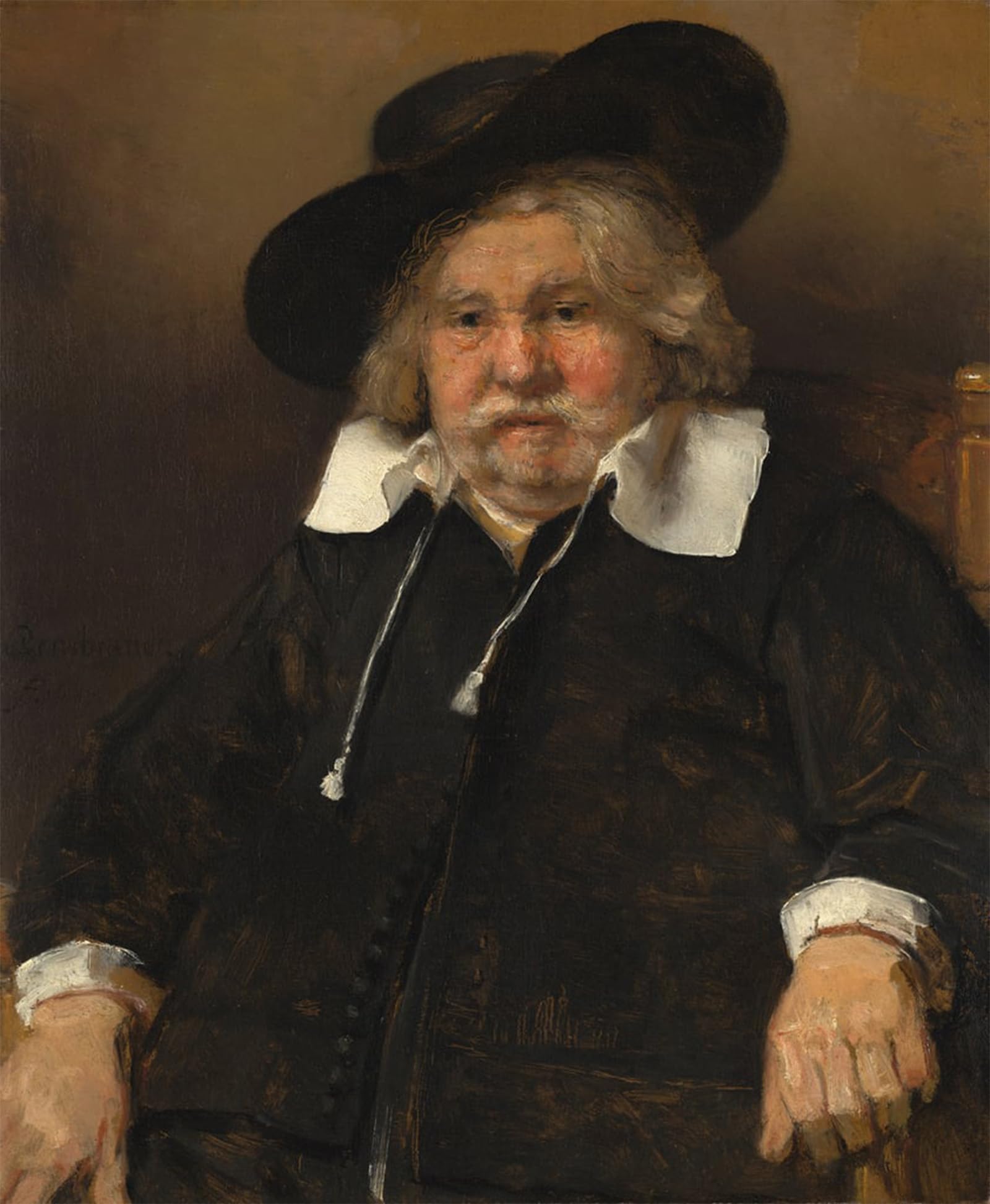 RZHRHJES Famous Painting Poster Art Canvas Print Retro Picture Portrait of an old man by Rembrandt van Rijn Poster Wall Art for Office Decor 60x90cm