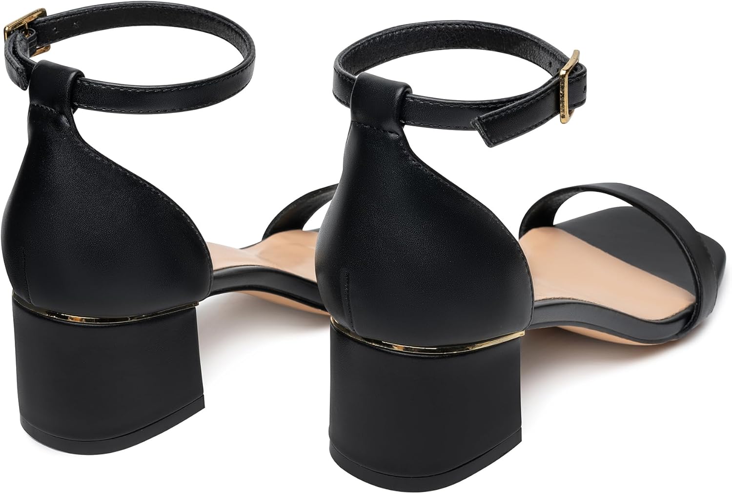 Trary Low Black Heels for Women Square Open Toe Ankle Strap Women's Pumps Dressy Shoes Block Chunky Heels Comfy Heeled Sandals for Women 2025 Adjustable Buckle 2.16 Inches Work Causal Party Wedding - Image 5