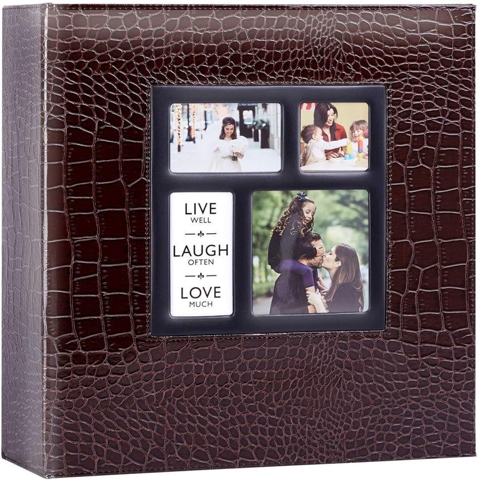 Artmag Photo Picutre Album 4x6 1000 Photos, Extra Large Capacity Leather Cover Wedding Family Photo Albums Holds Horizontal and Vertical Photos (Brown)