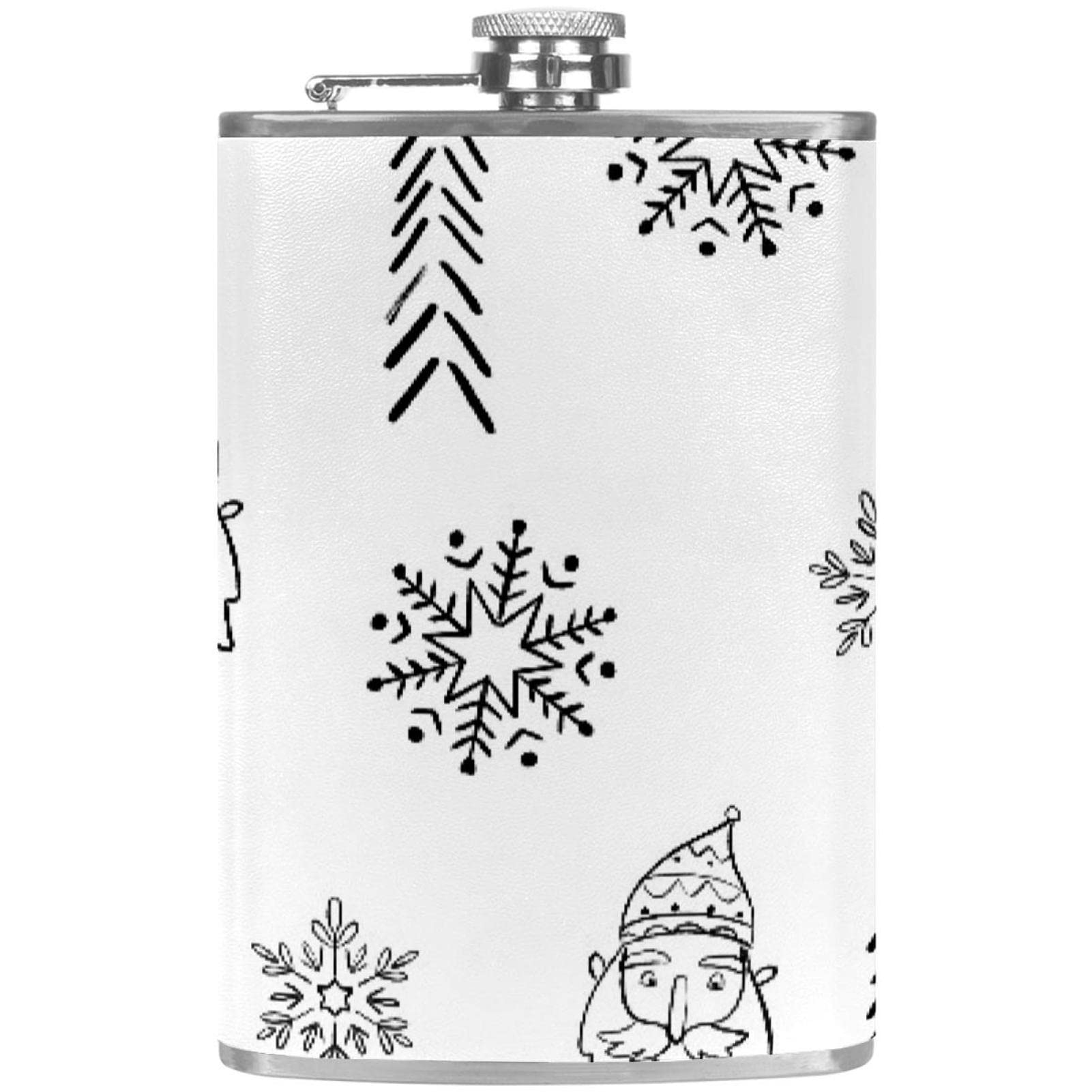 Flasque de Noël en acier inoxydable avec entonnoir pour liqueur
