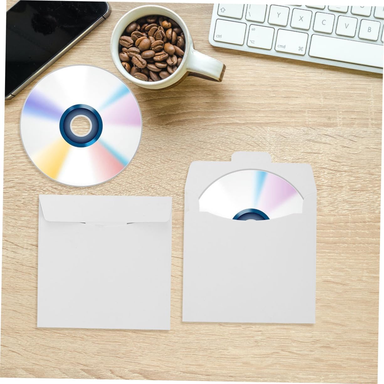 10pcs White Cd DVD Mailer Envelopes Lightweight Writable Storage Bags for Safe Shipping Organization for Dj Discs USB Drives and Memory Cards